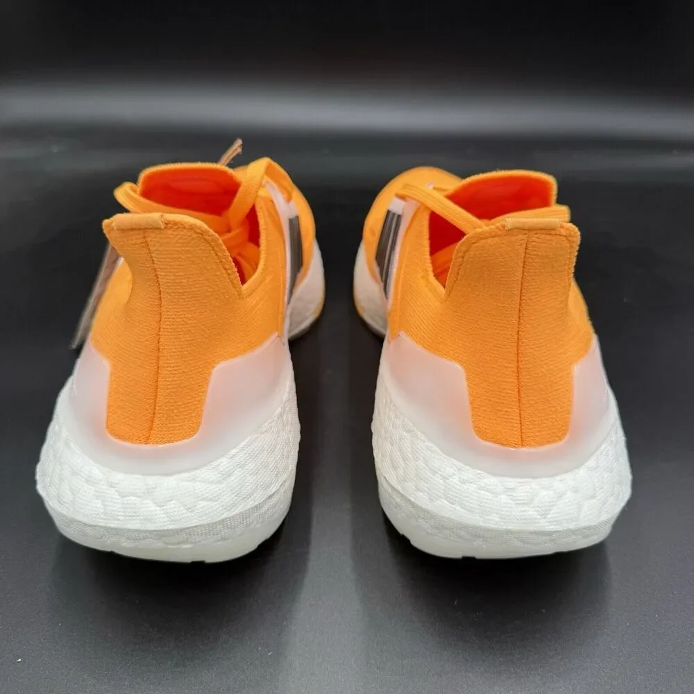 adidas UltraBoost 22 Running Shoes Flash Orange White Black HR1029 Men's Size 8